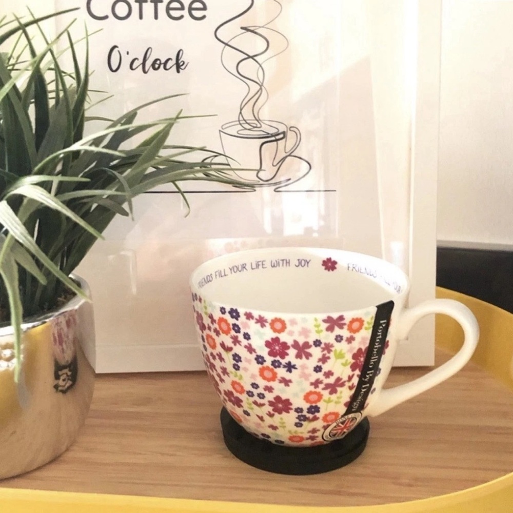 Portobello by Design Fine Bone China Coffee Mug "Friends Fill Your Life With Joy